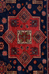Red Tribal Nomad Geometric Wool Rug