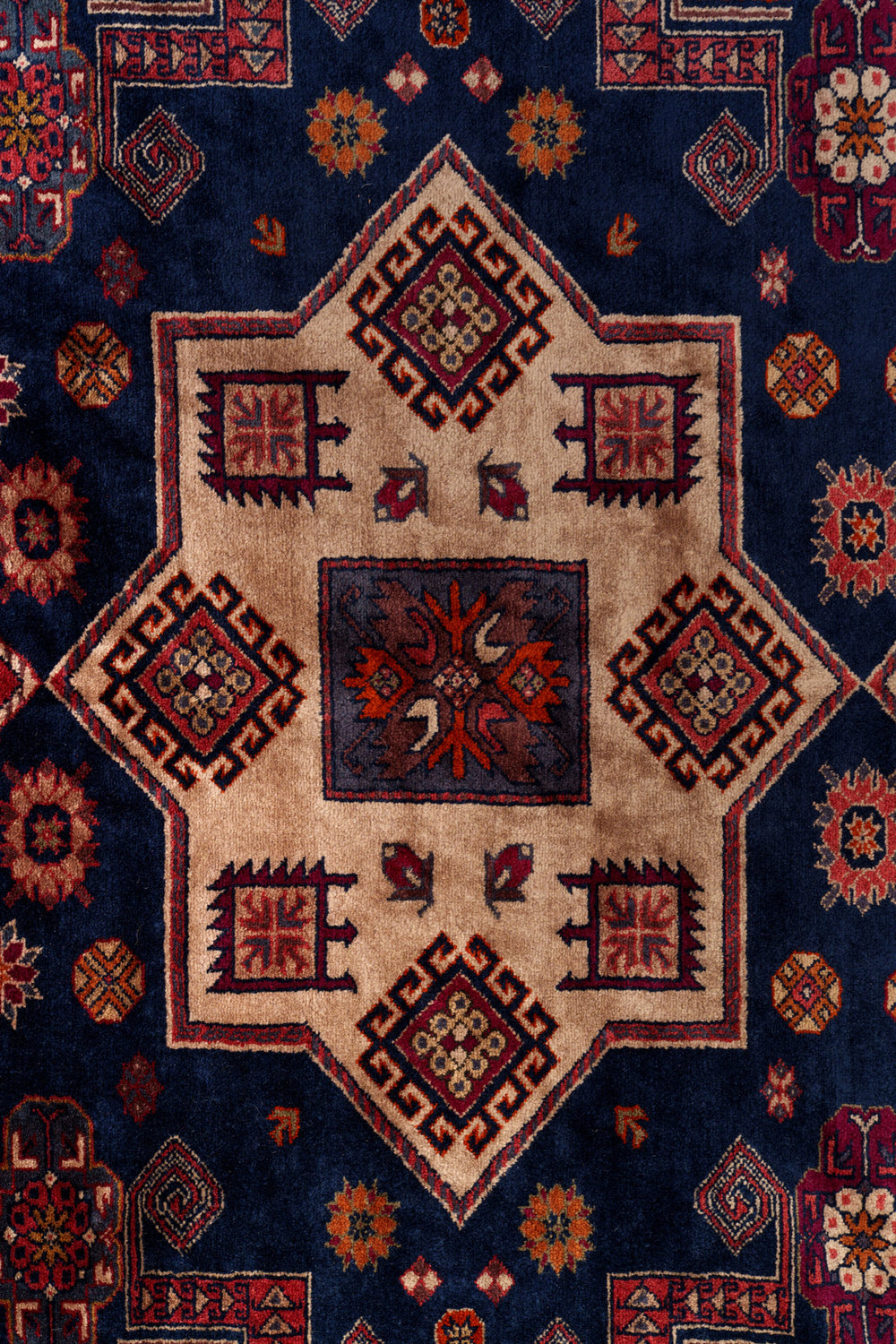 Red Tribal Nomad Geometric Wool Rug