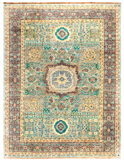Red and gold Nava Mamlouk classic Oriental wool rug, 275×215cm