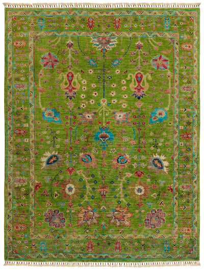 Ivory and blue Farahan classic Oriental wool rug with floral all-over pattern, 198×152cm