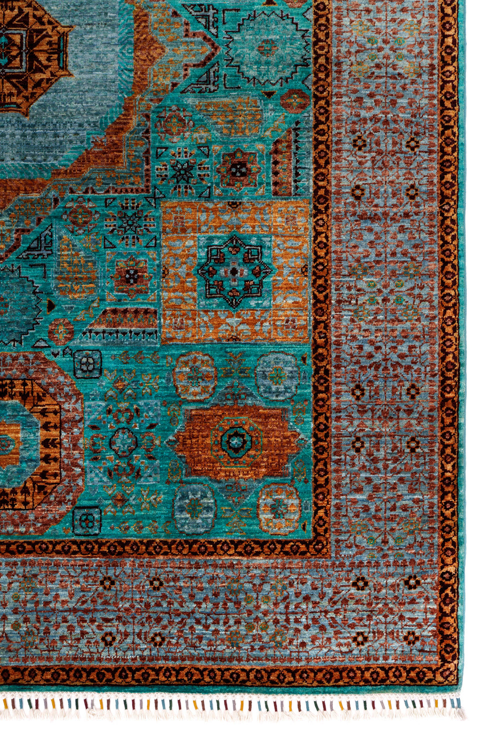 Hua Teal Mamlouk rug
