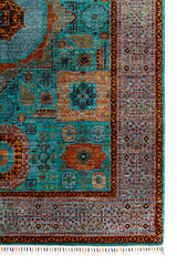 Hua Teal Mamlouk rug