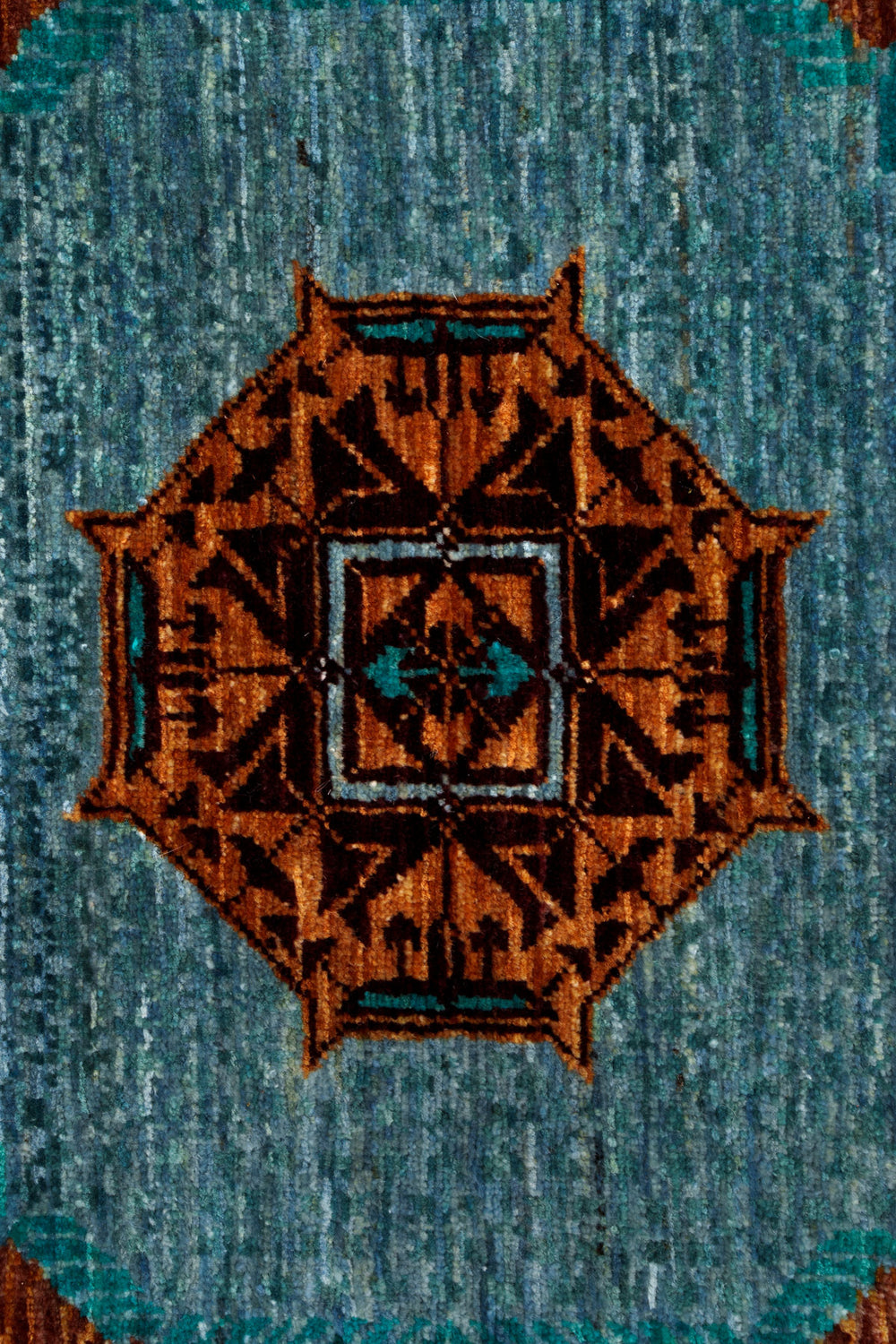 Hua Teal Mamlouk rug