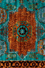 Hua Teal Mamlouk rug