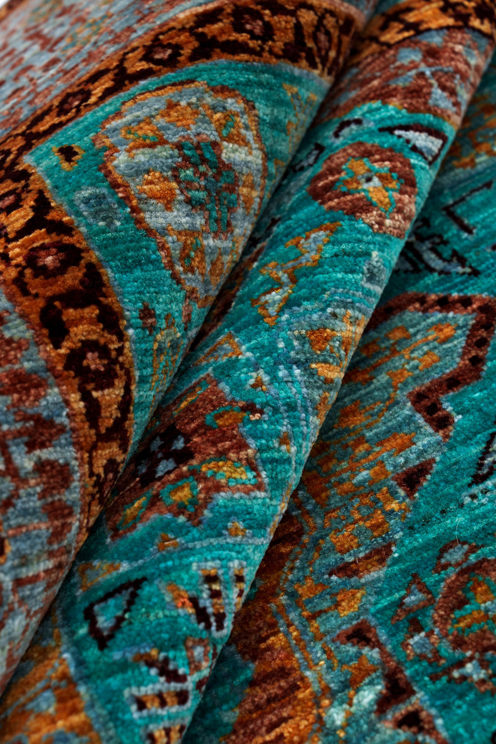 Hua Teal Mamlouk rug