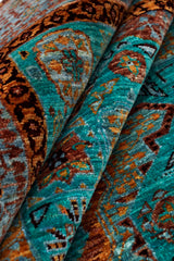 Hua Teal Mamlouk rug