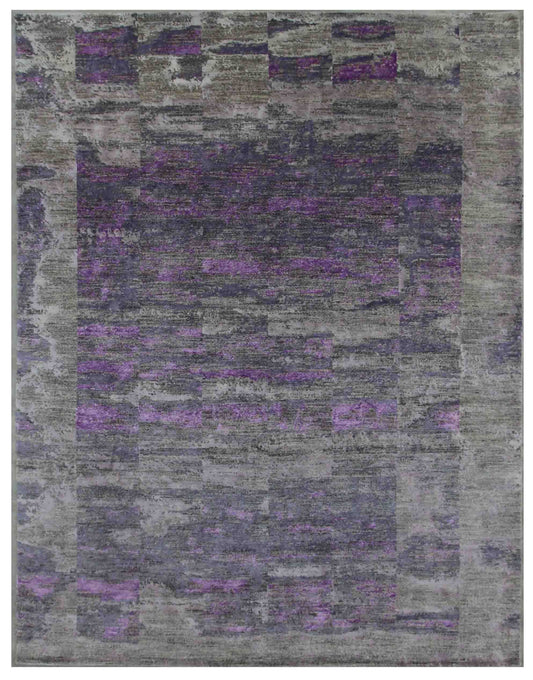 Nada Abstract Grey Purple  Rug
