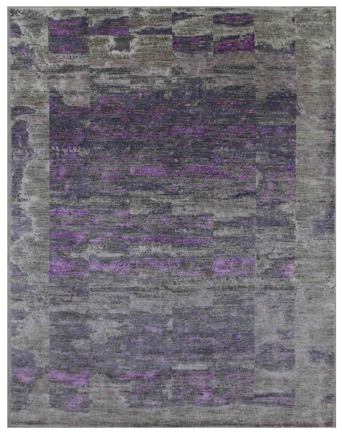 Nada Abstract Grey Purple Rug