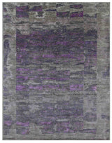 Nada Abstract Grey Purple Rug