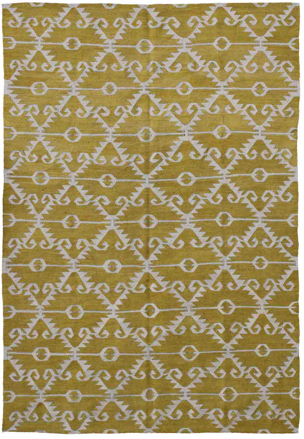 Fadia Contemporary Lime/Beige Kilim