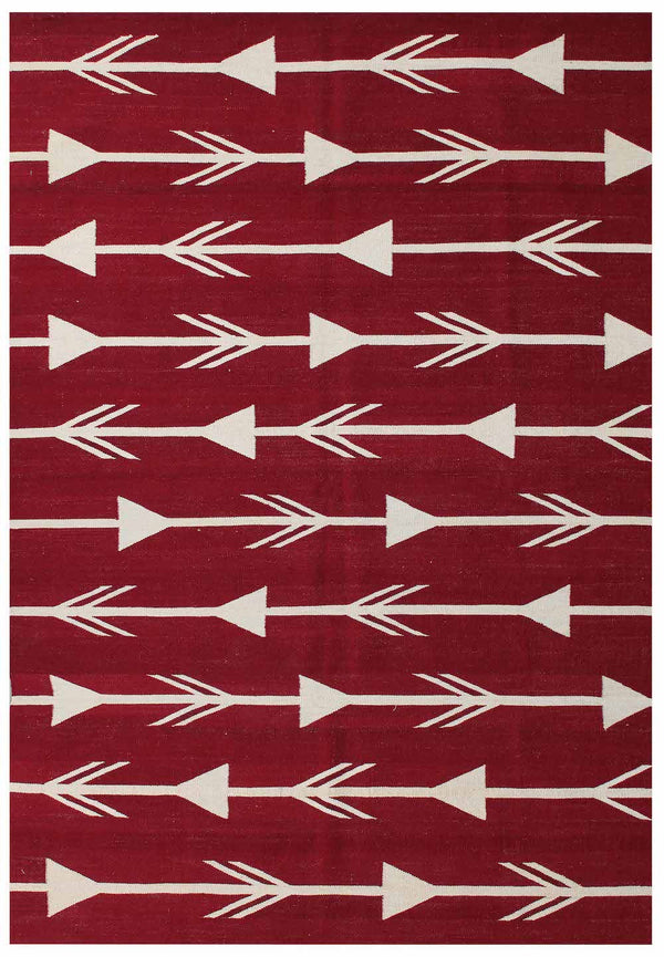Zeina Contemporary Red/Beige Kilim