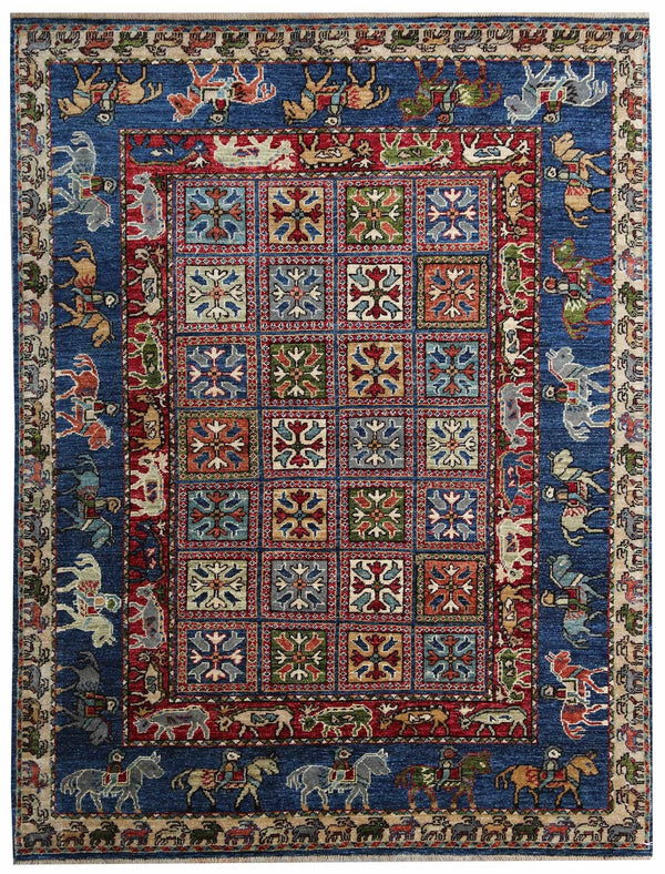 tribal-blue-coloured-rug-197x150cm