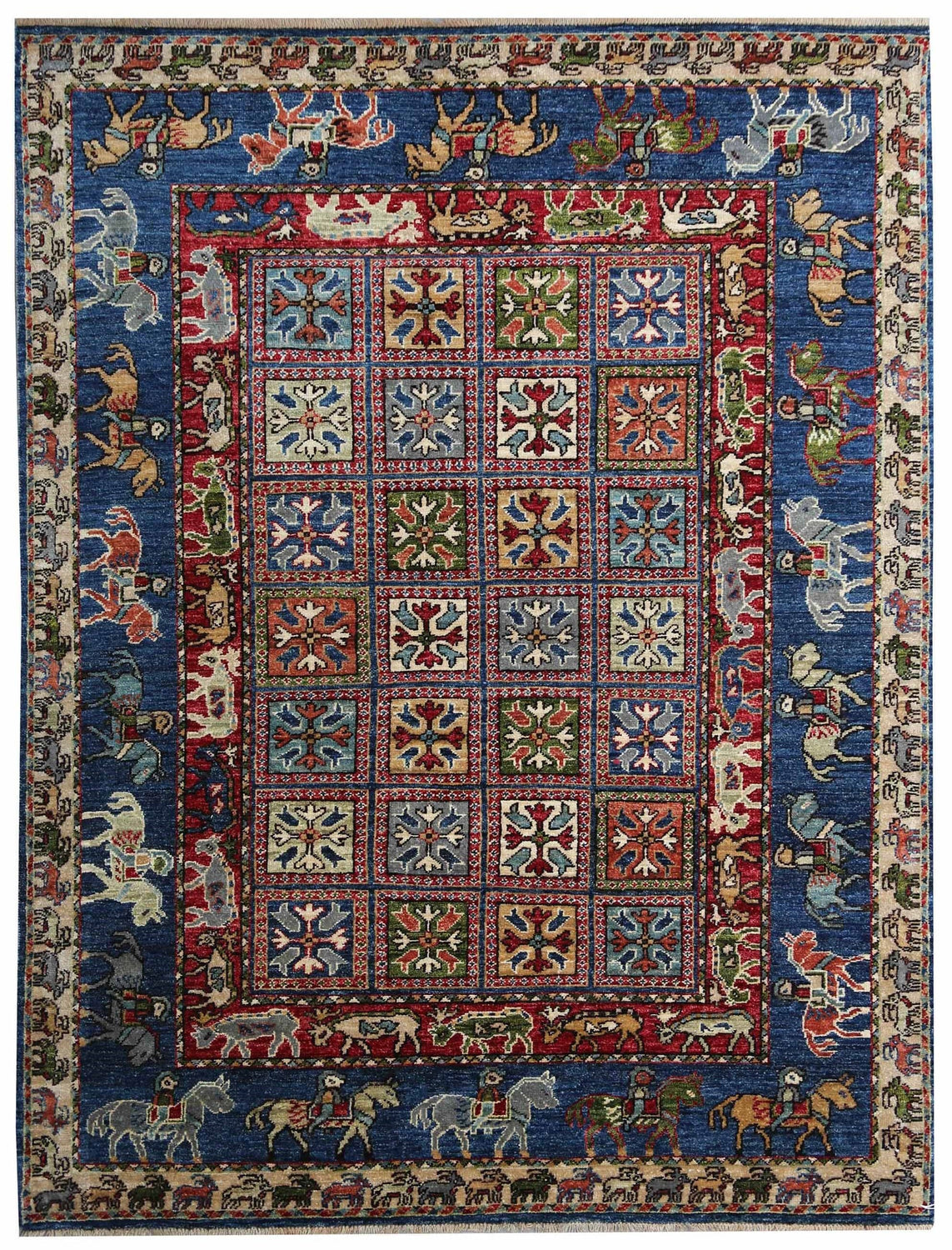 tribal-blue-coloured-rug-197x150cm