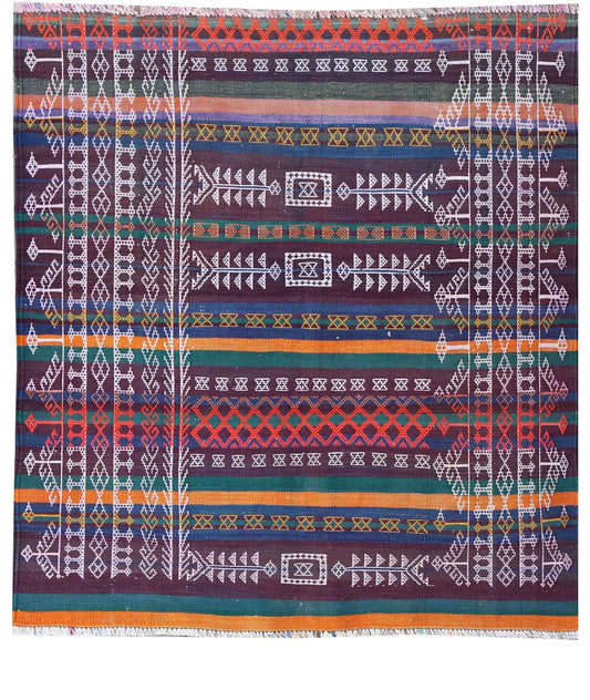 vintage-multi-coloured-rug-129x118cm