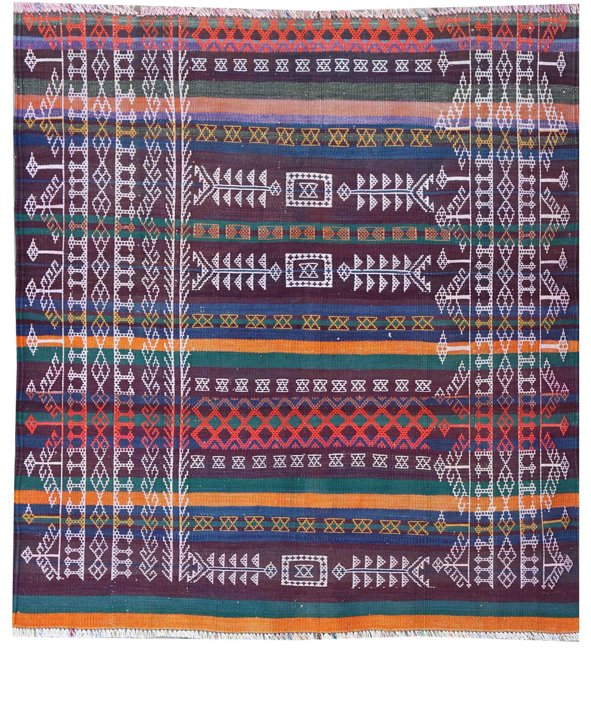 vintage-multi-coloured-rug-129x118cm